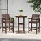 Set of 2 Patio HDPE Adirondack Bar Chairs with Wide Armrests and Inclined Backrest Perfect for Outdoor Use